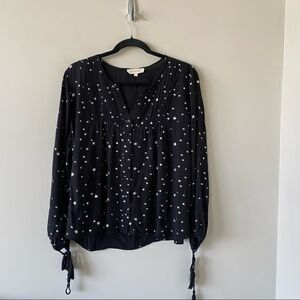 Solitaire-metallic Star Print Loose Blouse
